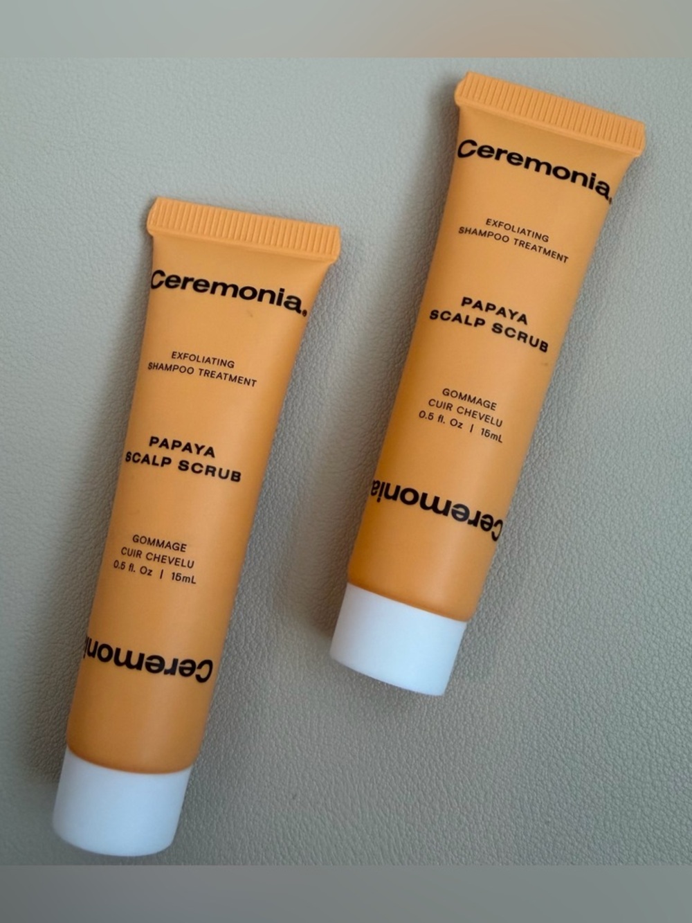 Ceremonia Papaya Scalp Scrub Duo Travel Size 15ml